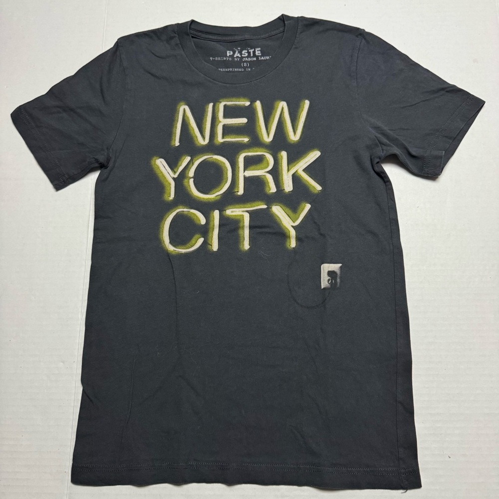 PASTE Jason Laurits Silkscreened New York City Neon Sign Crew Neck T-Shirt Sz: S